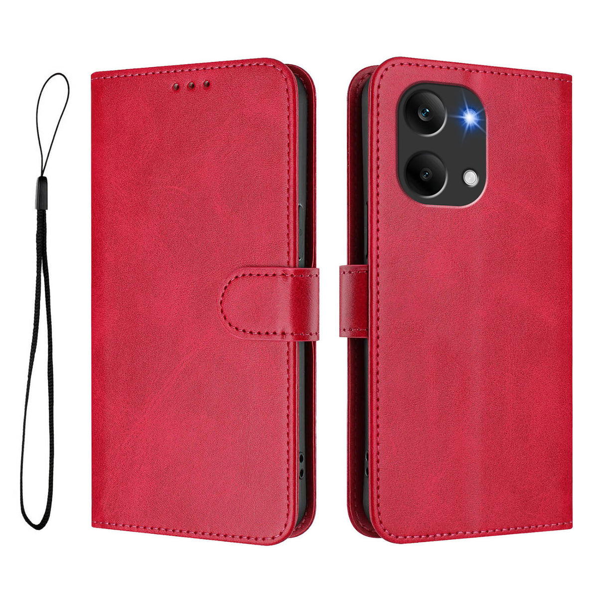 For Xiaomi Poco X8 Pro Max 5G / Xiaomi Redmi Turbo 5 Max 5G Wallet Case RFID Blocking Calf Texture Leather Stand Phone Cover with Strap
