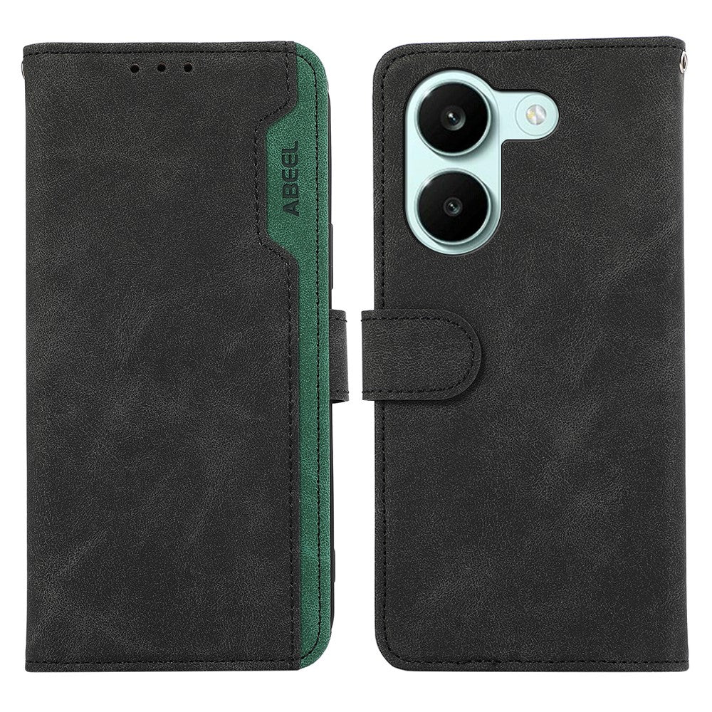 ABEEL For Xiaomi Poco X8 Pro 5G / Redmi Turbo 5 5G Case Color Splicing Leather Flip Phone Cover RFID Blocking