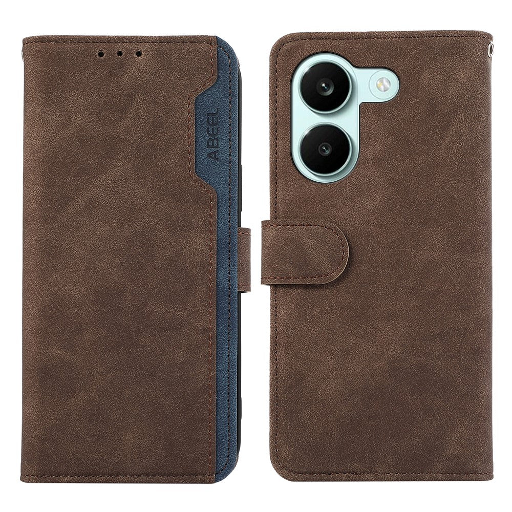ABEEL For Xiaomi Poco X8 Pro 5G / Redmi Turbo 5 5G Case Color Splicing Leather Flip Phone Cover RFID Blocking