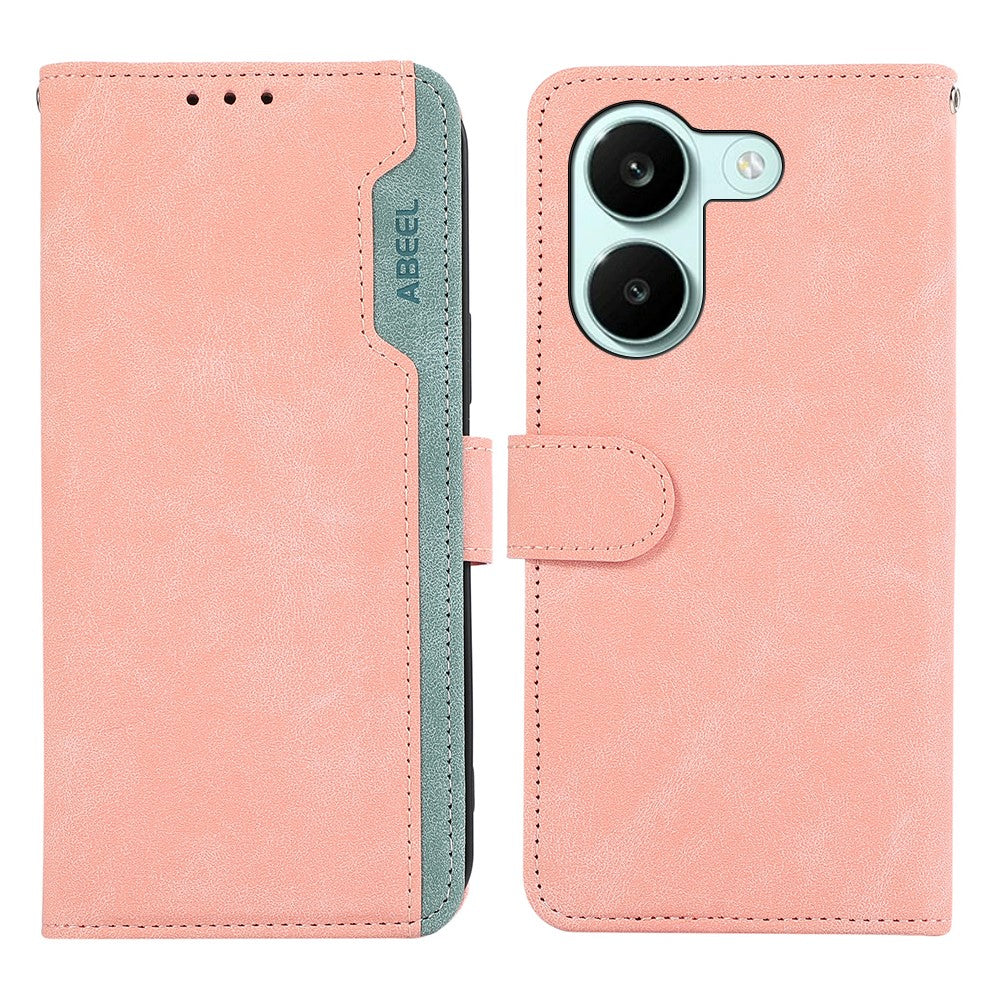 ABEEL For Xiaomi Poco X8 Pro 5G / Redmi Turbo 5 5G Case Color Splicing Leather Flip Phone Cover RFID Blocking