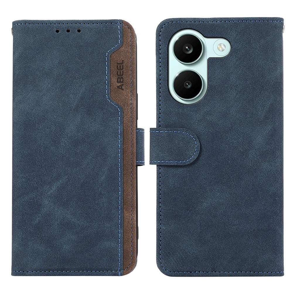 ABEEL For Xiaomi Poco X8 Pro 5G / Redmi Turbo 5 5G Case Color Splicing Leather Flip Phone Cover RFID Blocking