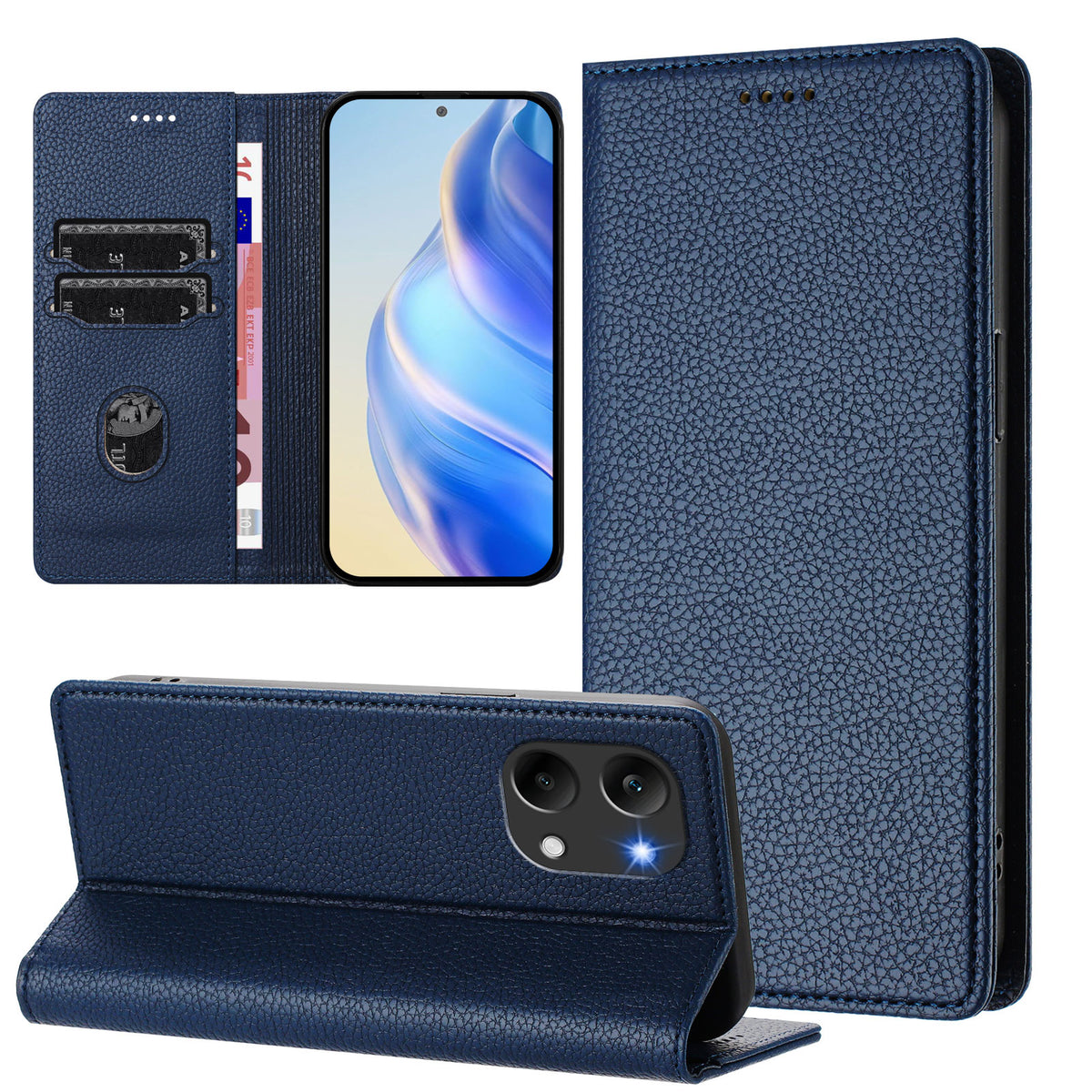 Xiaomi Poco X8 Pro Max 5G / Xiaomi Redmi Turbo 5 Max 5G Plånboksfodral RFID-blockerande Litchitexturerat läderfodral