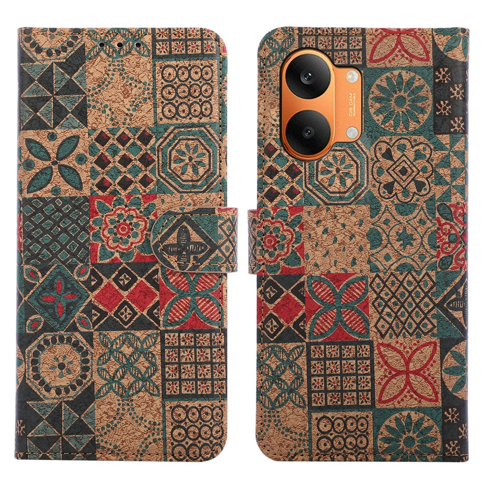 Xiaomi Poco X8 Pro Max 5G / Redmi Turbo 5 Max 5G Läderplånboksfodral Bohemiskt TPU PU mobilskal med Stativ