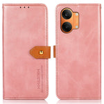 KHAZNEH tegnebogsetui til Xiaomi Poco X8 Pro Max 5G / Redmi Turbo 5 Max 5G, magnetisk guldlås, koskindstekstur, læderflip med stativ, telefoncover