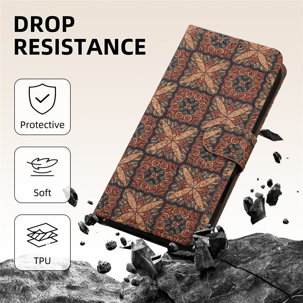 Leather Wallet Case for Xiaomi Poco X8 Pro 5G  /  Redmi Turbo 5 5G Bohemian-style TPU PU Phone Cover with Stand