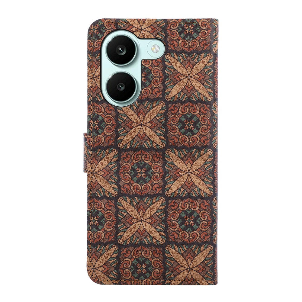 Leather Wallet Case for Xiaomi Poco X8 Pro 5G  /  Redmi Turbo 5 5G Bohemian-style TPU PU Phone Cover with Stand
