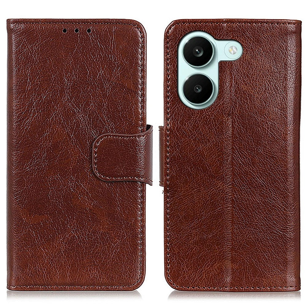 For Xiaomi Poco X8 Pro 5G / Redmi Turbo 5 5G Case Nappa Texture Split Leather Wallet Phone Cover