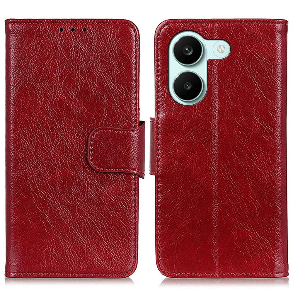 For Xiaomi Poco X8 Pro 5G / Redmi Turbo 5 5G Case Nappa Texture Split Leather Wallet Phone Cover