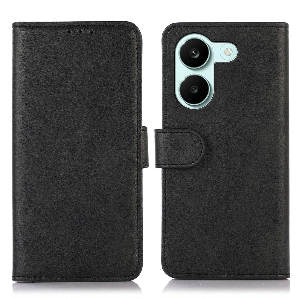 For Xiaomi Poco X8 Pro 5G / Redmi Turbo 5 5G Case Cowhide Texture Leather Wallet Phone Cover with Stand