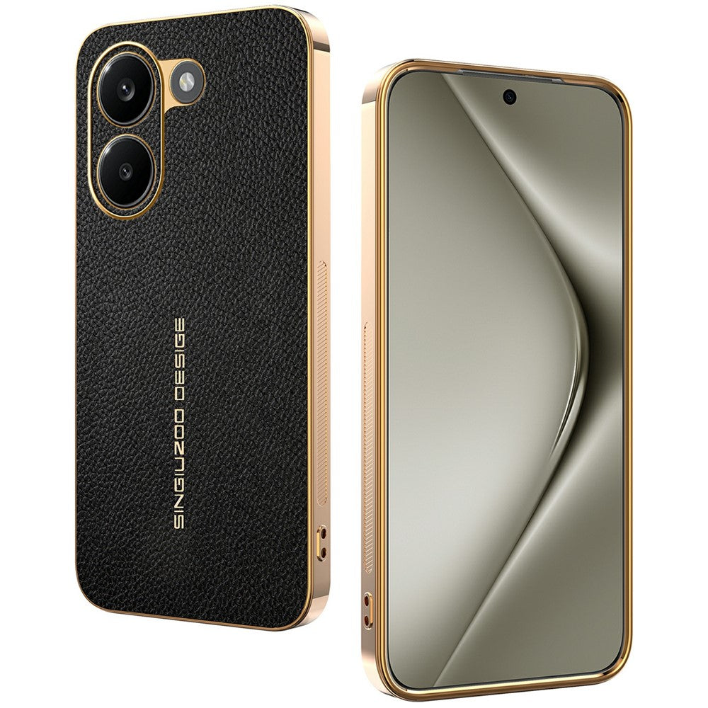 For Xiaomi Redmi Turbo 5 5G Case Anti Scratch Litchi Texture TPU Leather PU Phone Back Cover