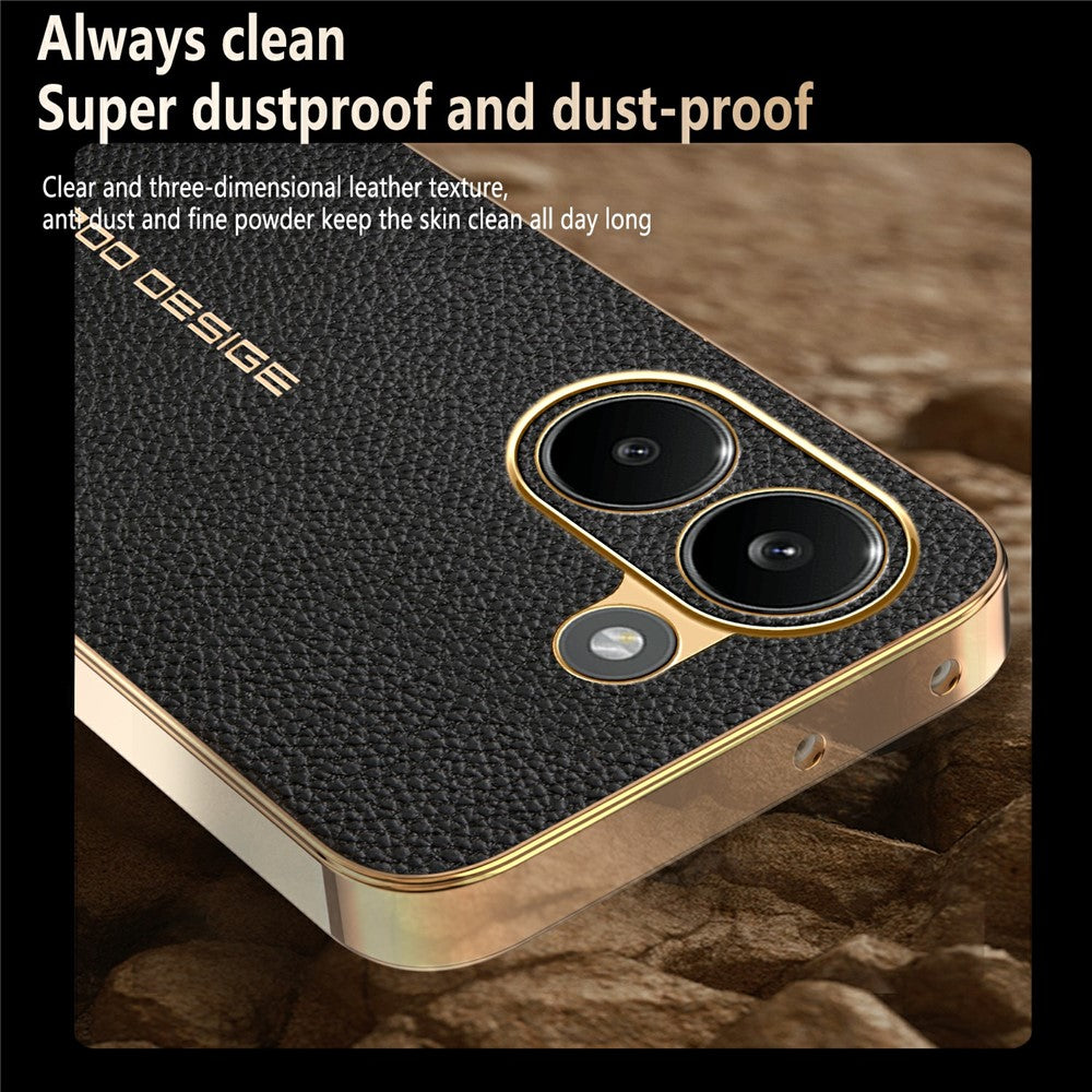 For Xiaomi Redmi Turbo 5 5G Case Anti Scratch Litchi Texture TPU Leather PU Phone Back Cover