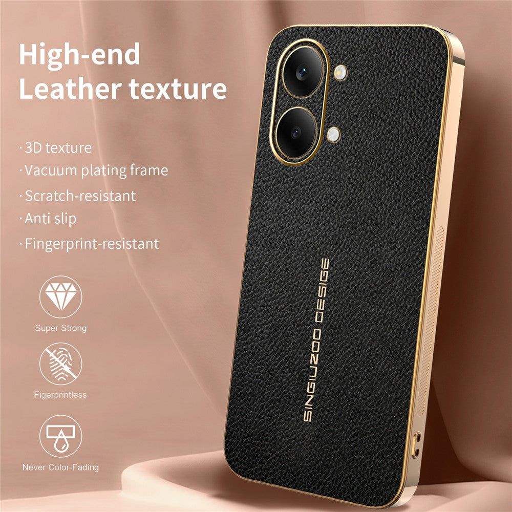 Xiaomi Redmi Turbo 5 Max 5G-skal med reptålig litchitextur i TPU-läder och PU-baksida