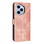 For Honor 400 Pro 5G (Global) Wallet Cover med præget blomster PU-læder Stand Flip Telefoncover med Håndrem