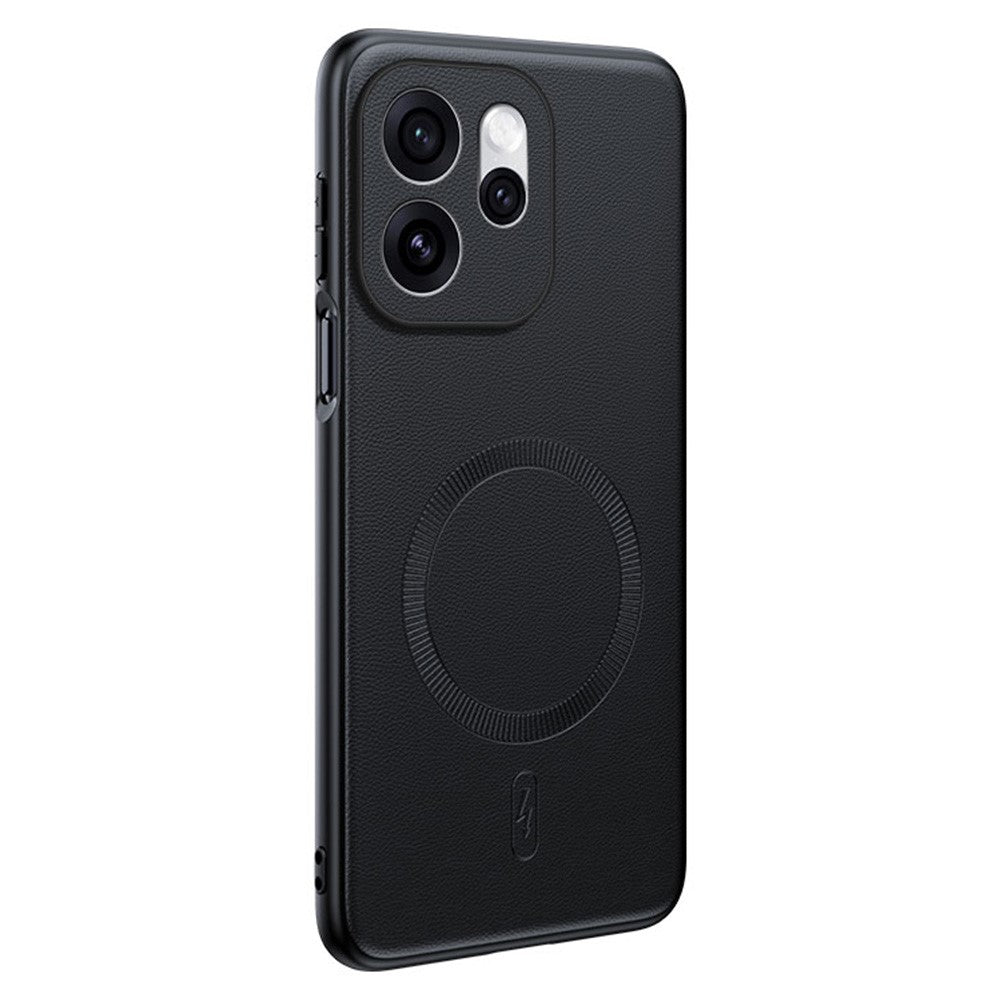For Oppo Reno15 F 5G Magnetic Case Leather Coated TPU + PC Phone Cover
