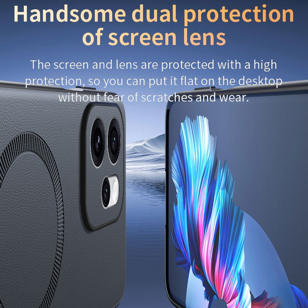 For Oppo Reno15 F 5G Magnetic Case Leather Coated TPU + PC Phone Cover
