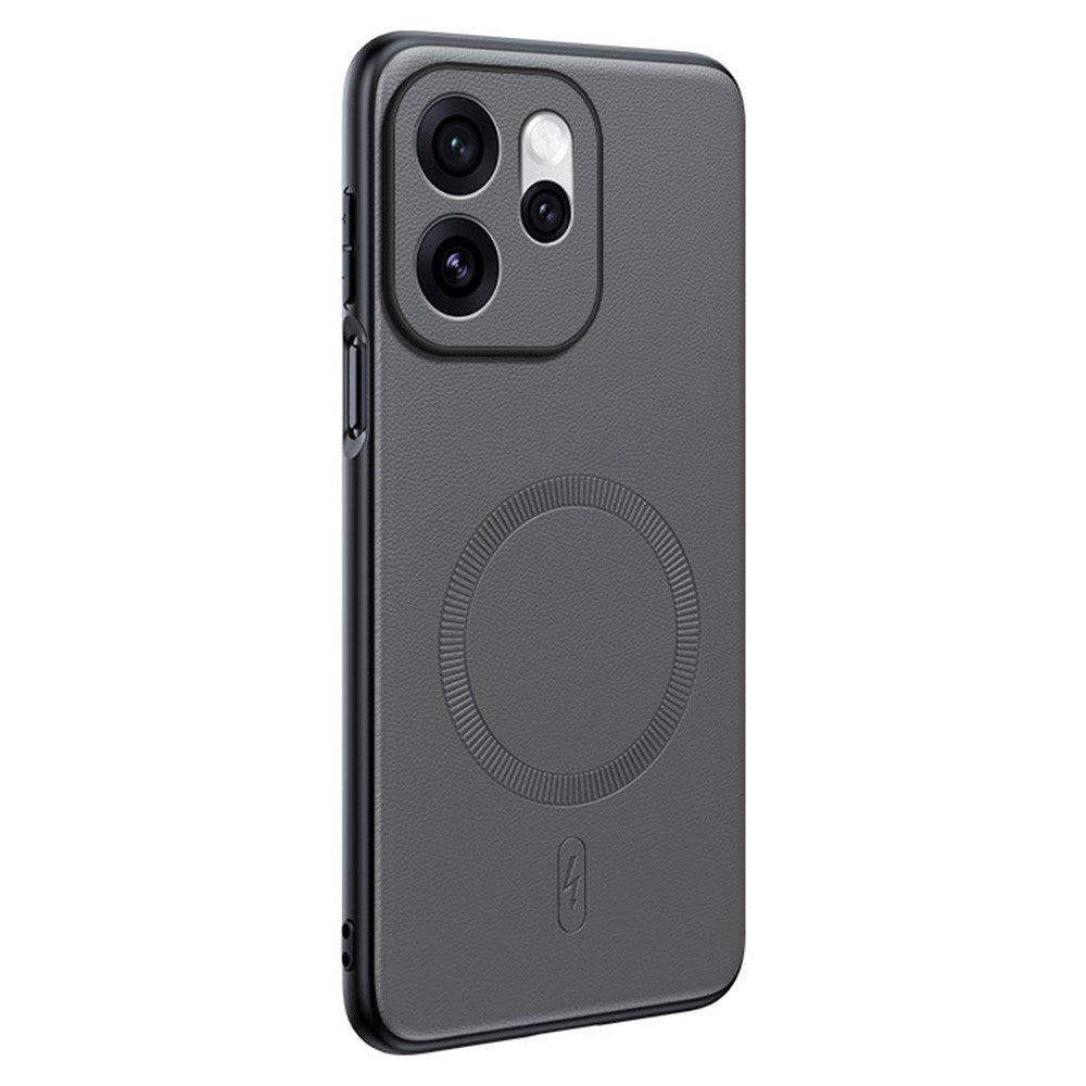 For Oppo Reno15 F 5G Magnetic Case Leather Coated TPU + PC Phone Cover