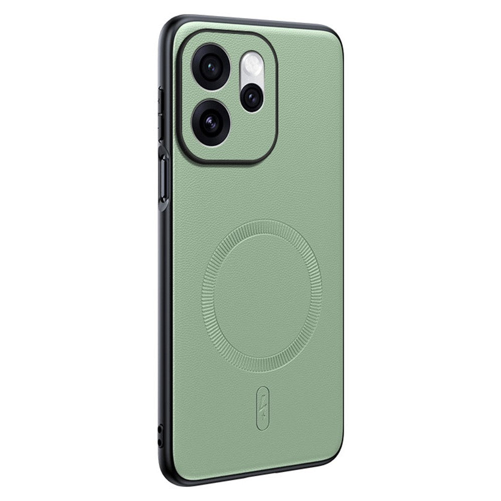 For Oppo Reno15 F 5G Magnetic Case Leather Coated TPU + PC Phone Cover
