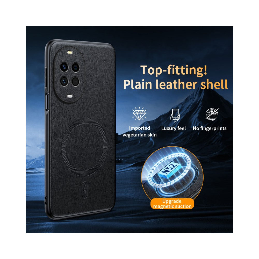 For Huawei nova 15 5G Magnetic Case Leather Coated TPU + PC Phone Cover