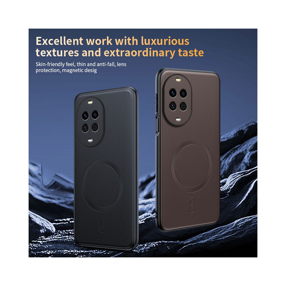 For Huawei nova 15 5G Magnetic Case Leather Coated TPU + PC Phone Cover