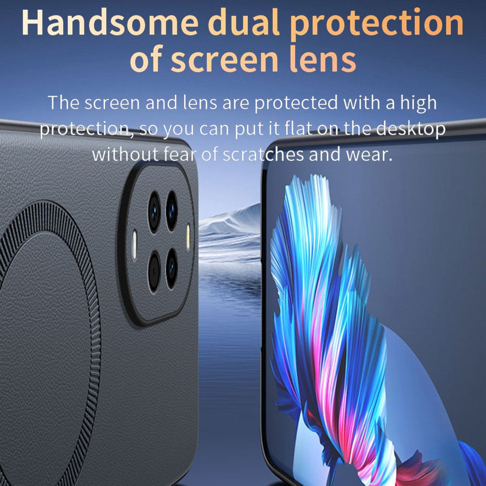For Huawei nova 15 5G Magnetic Case Leather Coated TPU + PC Phone Cover