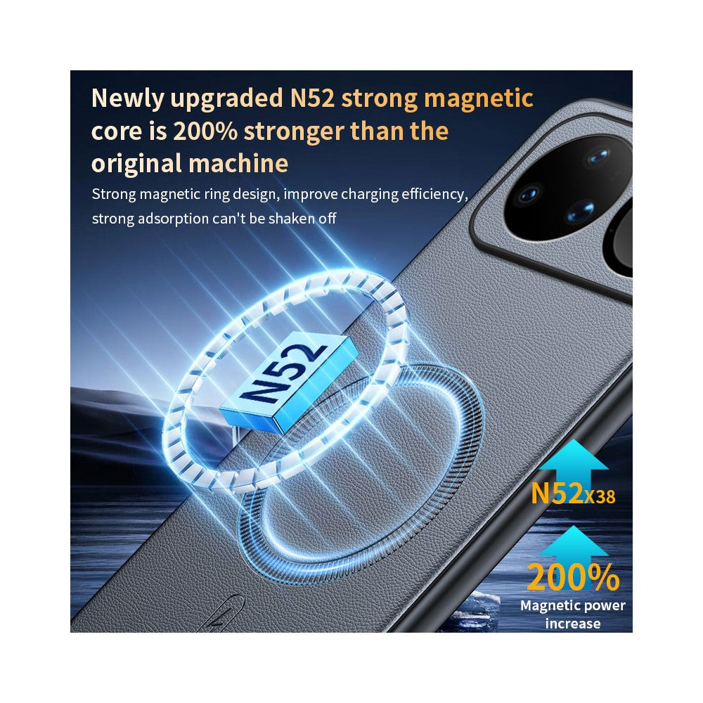 For Huawei nova 15 Ultra 5G Magnetic Case Leather Coated TPU + PC Phone Cover