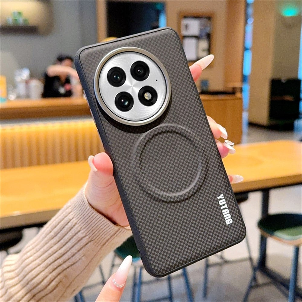 YUTANG for OnePlus 13 Magnetic Case Dot Pattern PC+TPU Shockproof Phone Cover