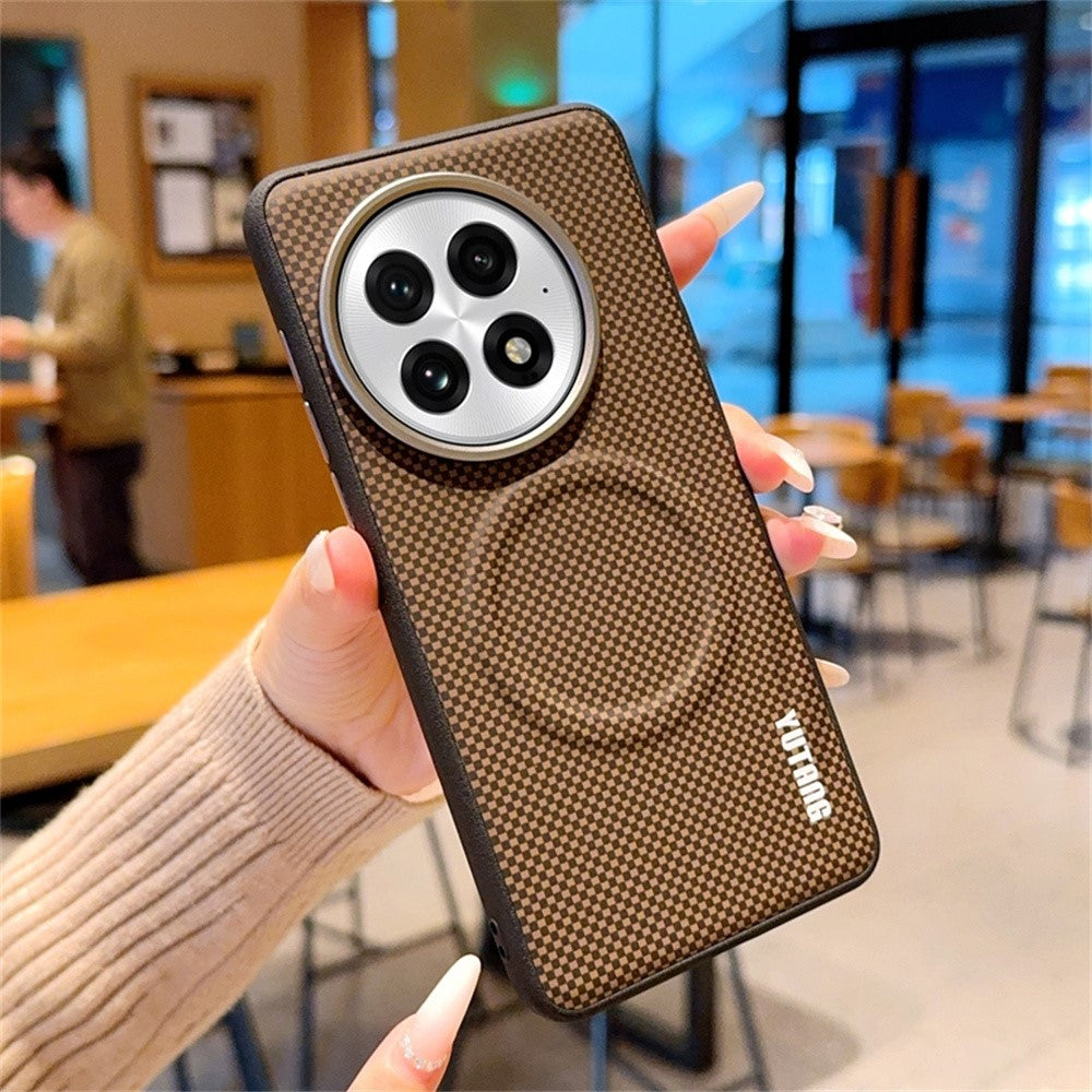 YUTANG for OnePlus 13 Magnetic Case Dot Pattern PC+TPU Shockproof Phone Cover