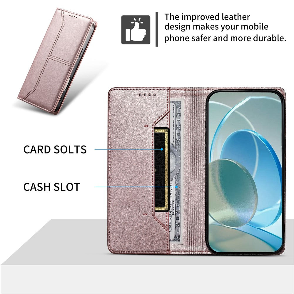 For Xiaomi Poco X8 Pro 5G  /  Redmi Turbo 5 5G Wallet Stand Case Line Splicing TPU PU Leather Phone Cover