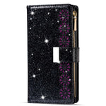 For Xiaomi 12T 5G / 12T Pro 5G / Redmi K50 Ultra 5G Zipper Wallet Stand Anti-drop PU Leather Phone Case Flip Laser Carving Glittery Starry Style Phone Cover with Strap