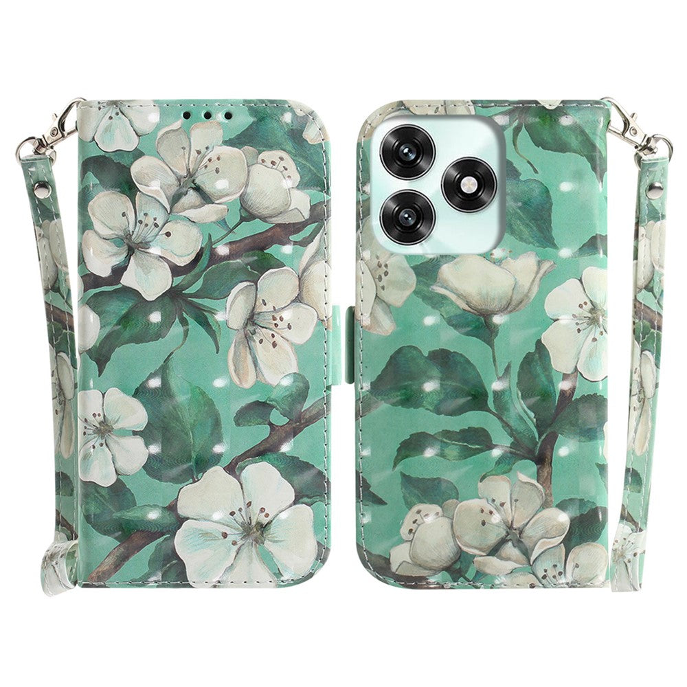 Case for Honor Play10A 4G  /  X5c Plus 4G  /  X5c 4G Pattern Printing Leather Wallet Phone Cover with Wrist Strap