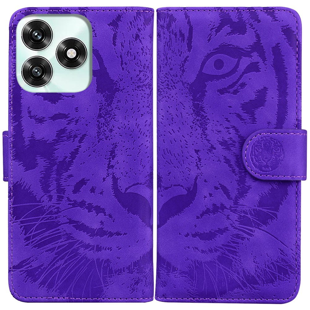 Etui til Honor Play10A 4G / X5c Plus 4G / X5c 4G Tigerpræg Læderpung Telefoncover
