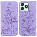 For Honor Play10A 4G  /  X5c Plus 4G  /  X5c 4G Stand Case Lily Flower Imprint Leather Phone Cover with Wrist Strap