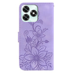For Honor Play10A 4G  /  X5c Plus 4G  /  X5c 4G Stand Case Lily Flower Imprint Leather Phone Cover with Wrist Strap