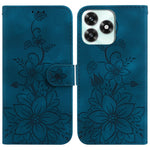 For Honor Play10A 4G  /  X5c Plus 4G  /  X5c 4G Stand Case Lily Flower Imprint Leather Phone Cover with Wrist Strap