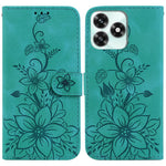For Honor Play10A 4G  /  X5c Plus 4G  /  X5c 4G Stand Case Lily Flower Imprint Leather Phone Cover with Wrist Strap