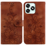 For Honor Play10A 4G  /  X5c Plus 4G  /  X5c 4G Stand Case Lily Flower Imprint Leather Phone Cover with Wrist Strap