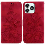 For Honor Play10A 4G  /  X5c Plus 4G  /  X5c 4G Stand Case Lily Flower Imprint Leather Phone Cover with Wrist Strap