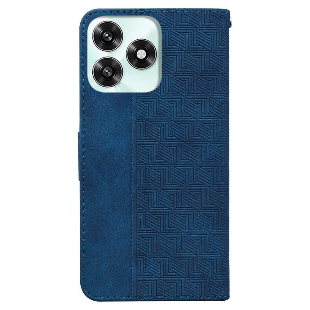 Case for Honor Play10A 4G / X5c Plus 4G / X5c 4G Geometry Pattern Leather Wallet Phone Cover with Wrist Strap