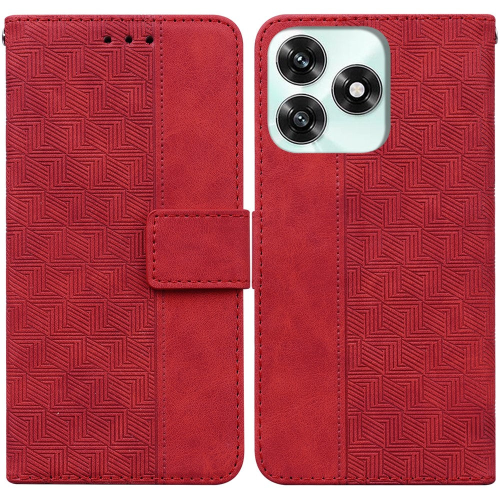 Etui til Honor Play10A 4G / X5c Plus 4G / X5c 4G Geometri Mønster Læderpung Telefoncover med Håndrem