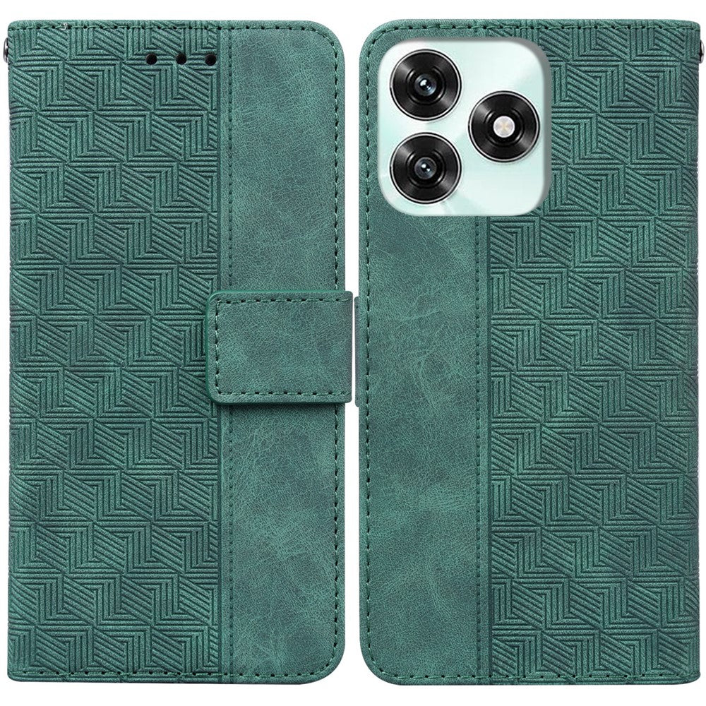 Etui til Honor Play10A 4G / X5c Plus 4G / X5c 4G Geometri Mønster Læderpung Telefoncover med Håndrem