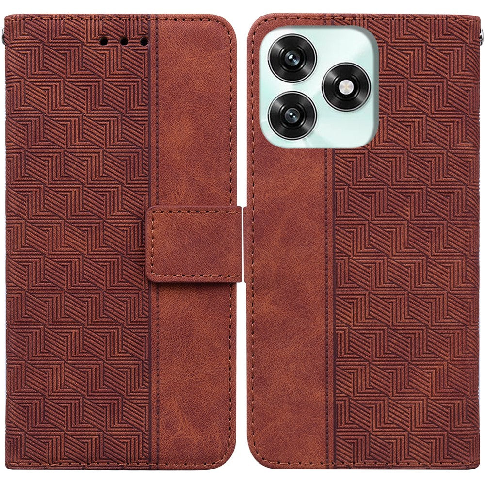 Etui til Honor Play10A 4G / X5c Plus 4G / X5c 4G Geometri Mønster Læderpung Telefoncover med Håndrem