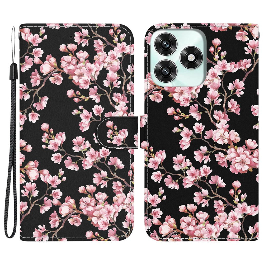 For Honor Play10A 4G / X5c Plus 4G / X5c 4G Pung Telefonetui Anti-fald Mønsterprint Læder Flip Cover med Rem