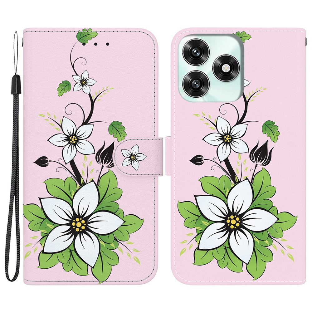 For Honor Play10A 4G / X5c Plus 4G / X5c 4G Pung Telefonetui Anti-fald Mønsterprint Læder Flip Cover med Rem