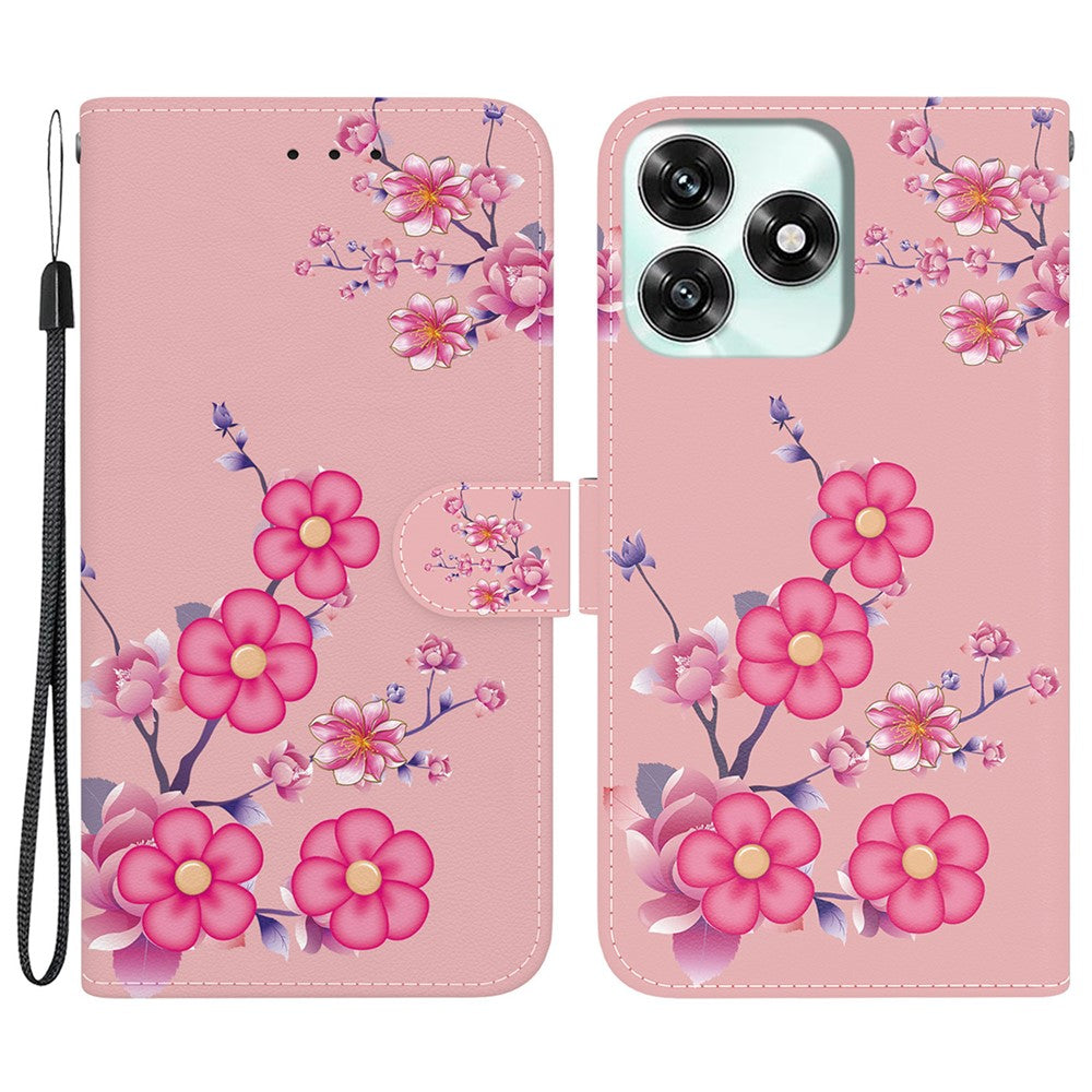 For Honor Play10A 4G / X5c Plus 4G / X5c 4G Pung Telefonetui Anti-fald Mønsterprint Læder Flip Cover med Rem