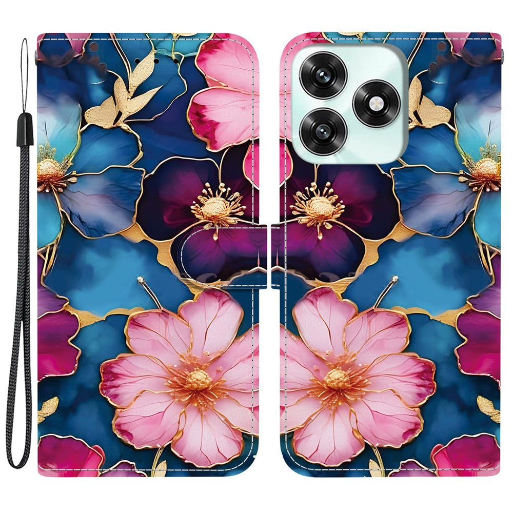For Honor Play10A 4G  /  X5c Plus 4G  /  X5c 4G Wallet Case Pattern Printing Leather Stand Phone Cover with Strap