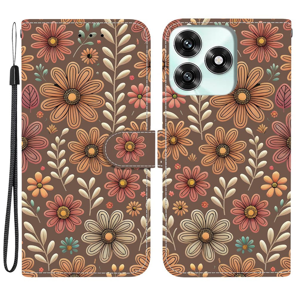 For Honor Play10A 4G  /  X5c Plus 4G  /  X5c 4G Wallet Case Pattern Printing Leather Stand Phone Cover with Strap