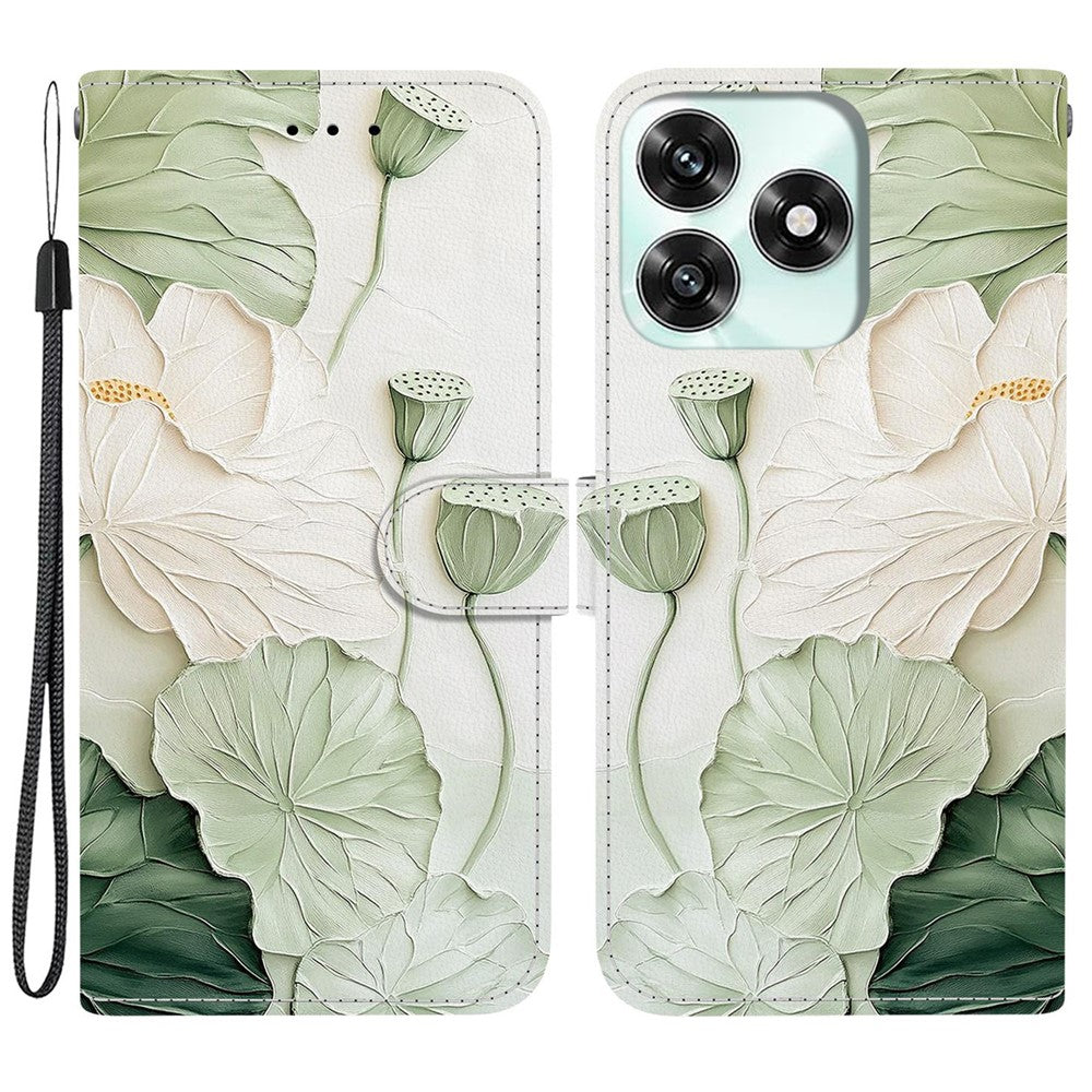 For Honor Play10A 4G  /  X5c Plus 4G  /  X5c 4G Wallet Case Pattern Printing Leather Stand Phone Cover with Strap