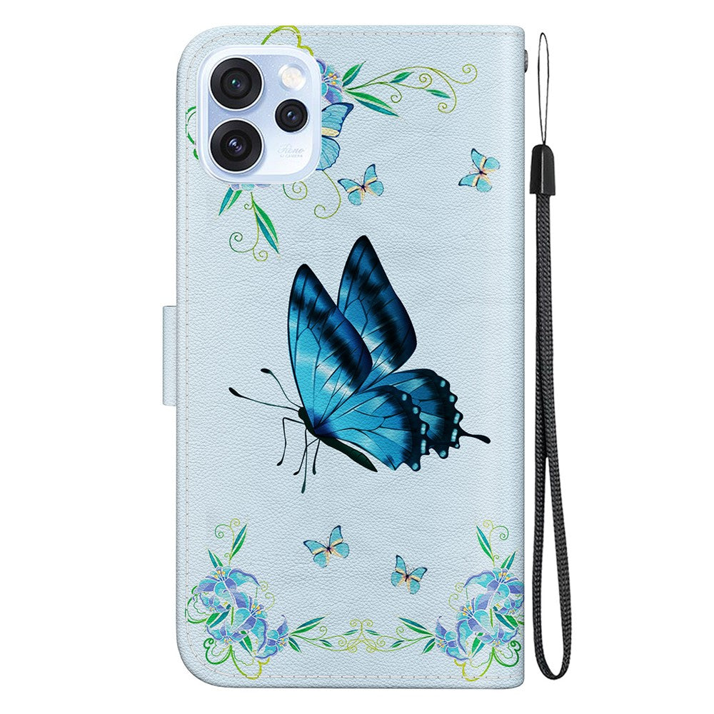 For Oppo Reno15 Pro Max 5G (Global)  /  Reno15 Pro 5G (China) Wallet Phone Case Anti-Drop Pattern Printing Leather Flip Cover with Strap