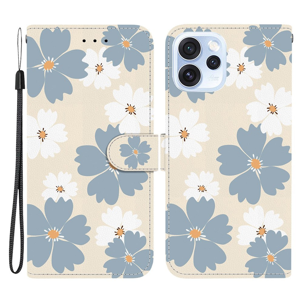 For Oppo Reno15 Pro Max 5G (Global)  /  Reno15 Pro 5G (China) Wallet Case Pattern Printing Leather Stand Phone Cover with Strap