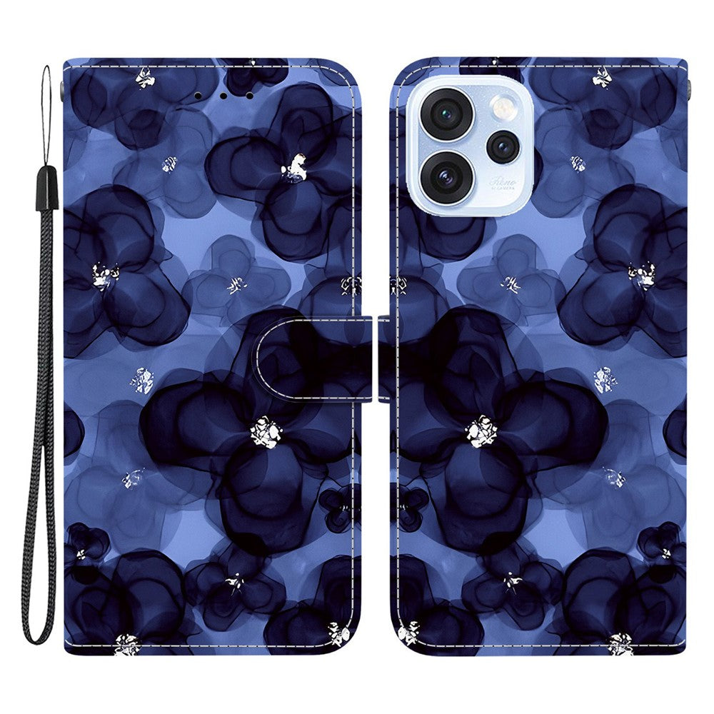For Oppo Reno15 Pro Max 5G (Global)  /  Reno15 Pro 5G (China) Wallet Case Pattern Printing Leather Stand Phone Cover with Strap